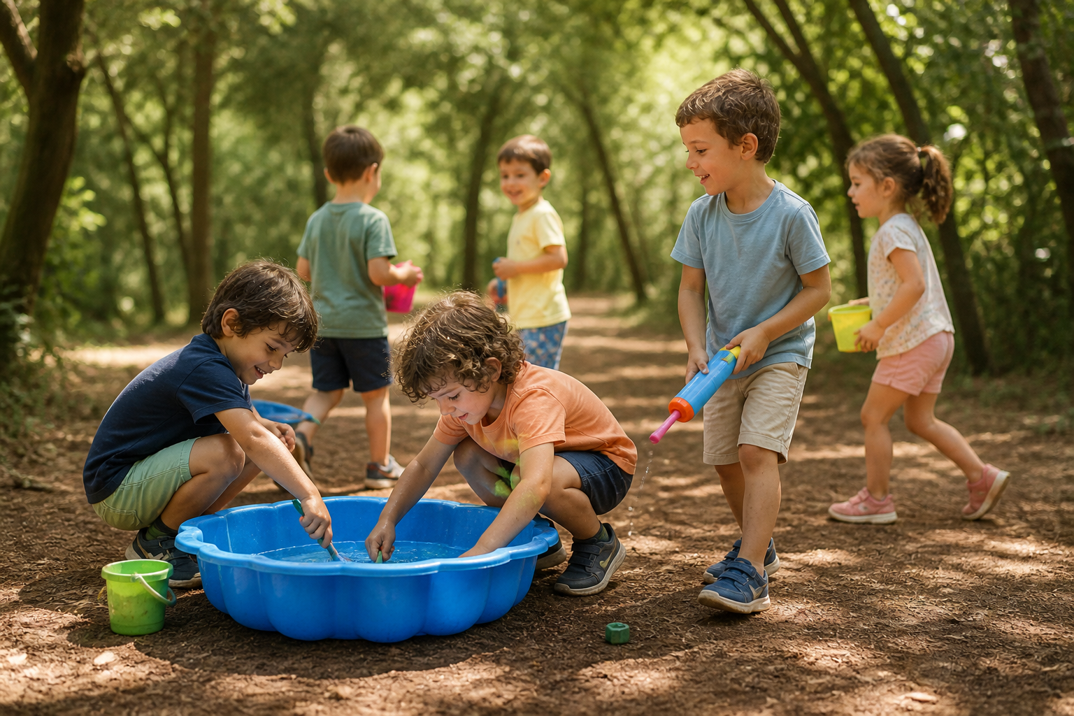 Παιδιά δημιουργούν και παίζουν στη φύση